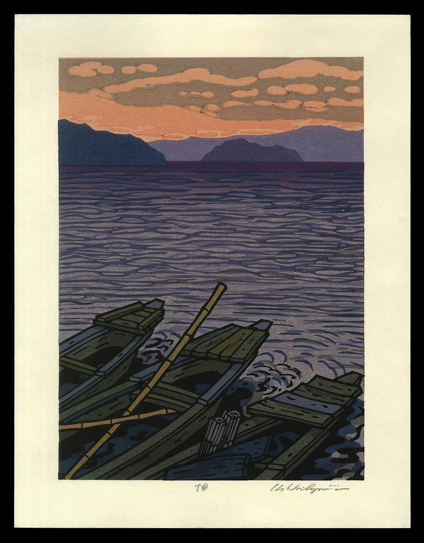 Katsuyuki Nishijima Woodblock - Morning Sun (1 of 2)