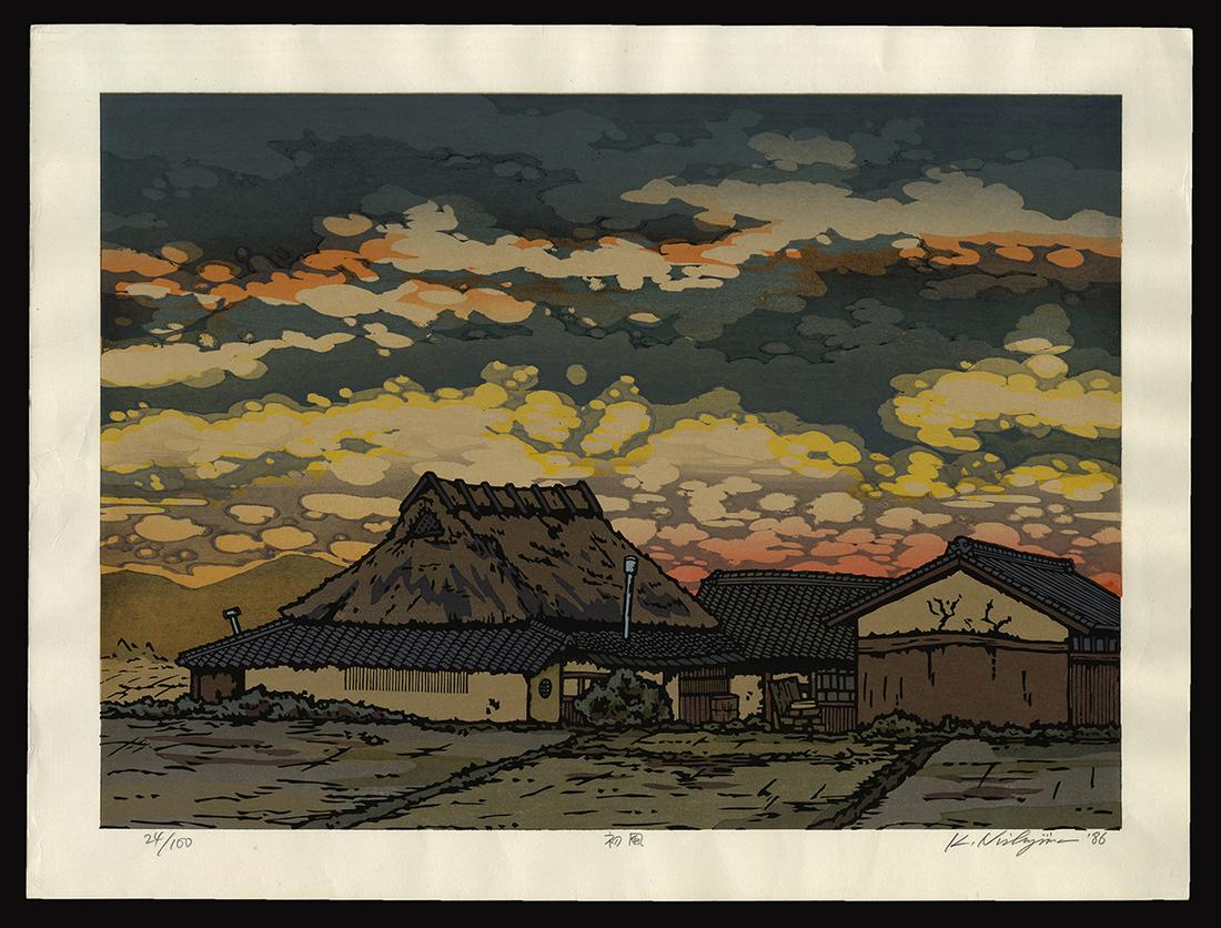 Katsuyuki Nishijima Woodblock - The Autumn Wind (1 of 2)