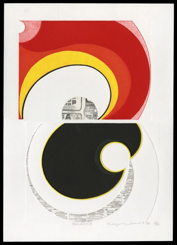 Kazumi Amano Woodblock: Title: Balance Artist: Amano, Kazumi, 1927-2001 Edition: 28/30 Date: 1969 Medium:</