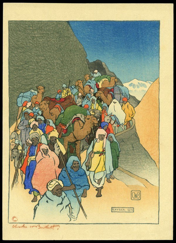 Charles W. Bartlett Woodblock: Title: Khyber Pass Artist: Bartlett, Charles W., 1860-1940Date: 1916Medium: woodblock