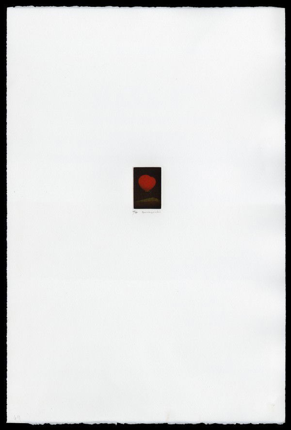 Yozo Hamaguchi Color Mezzotint: Title: Crimson Butterfly Artist: Hamaguchi, Yozo, 1909-2000Edition: 47/180Date: 1981-90