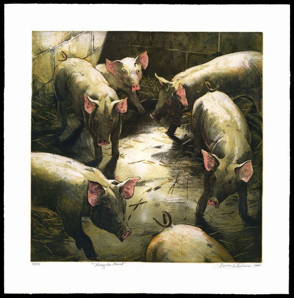 Brian Williams Etching: Title: "Merry-Go-Round" Artist: Williams, Brian, b.1950Date: 2000Medium: etching