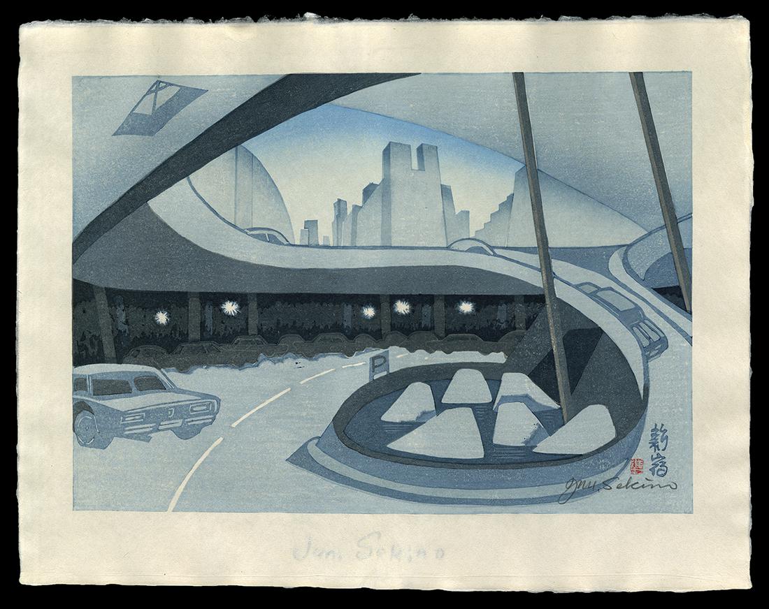 Jun'ichiro Sekino Woodblock - Shinjuku (1 of 2)