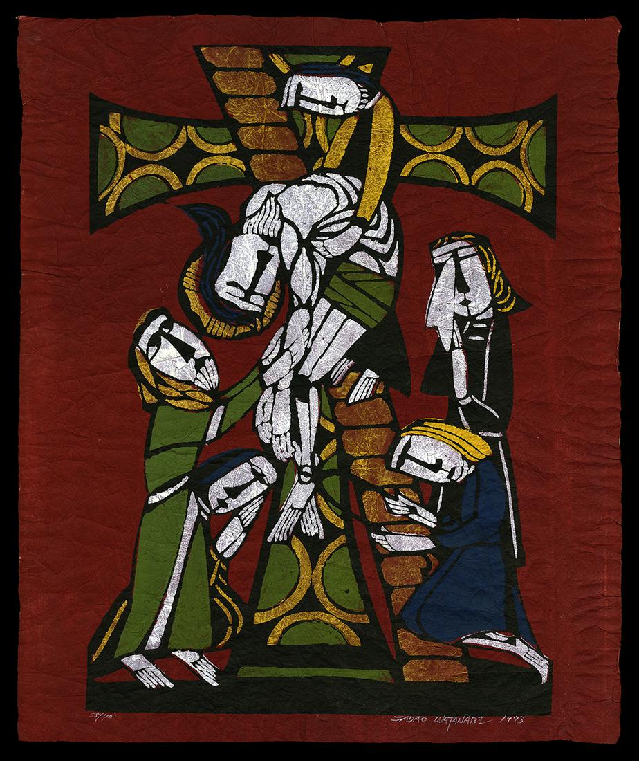 Sadao Watanabe Stencil - Descent from the Cross (1 of 2)