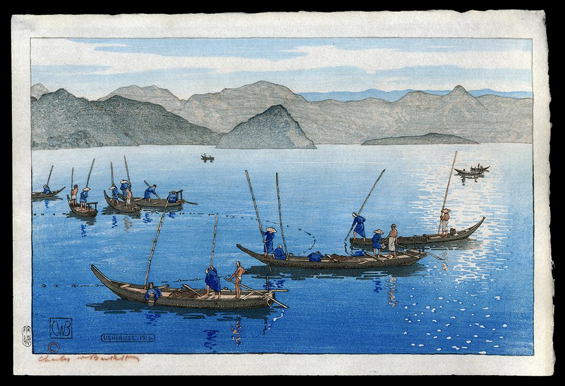 Charles W. Bartlett Woodblock - Ushibuse (1 of 2)