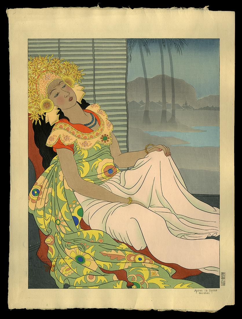 Paul Jacoulet Woodblock - Apres la Danse, Celebes (1 of 2)