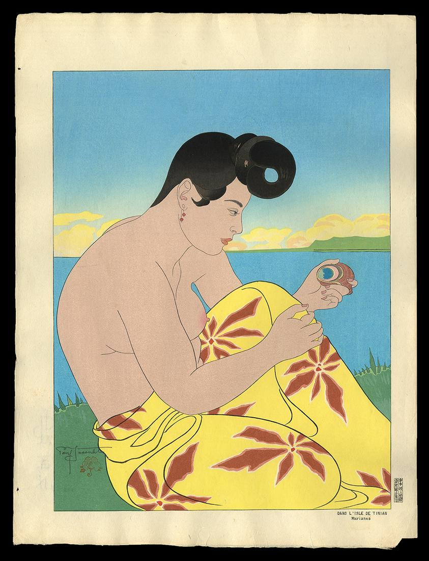 Paul Jacoulet Woodblock - Dans L'Isle De Tinian (1 of 2)