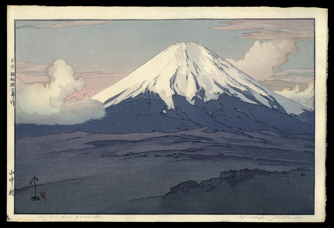 Hiroshi Yoshida Woodblock - Fuji from Yamanaka (1 of 2)
