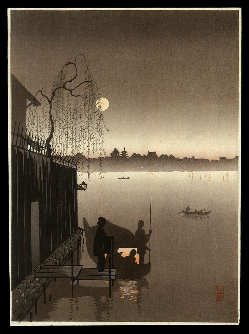 Kobayashi Eijiro Woodblock - Evening Cool - Sumida (1 of 2)