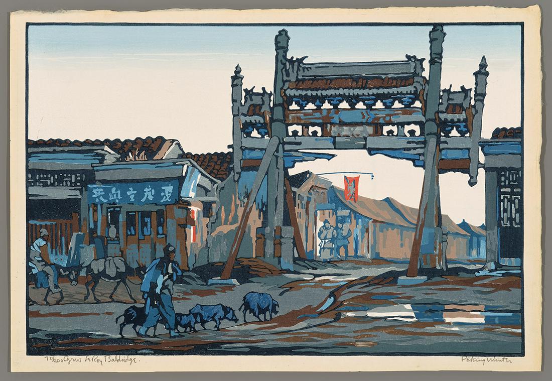Cyrus Baldridge Woodblock - Peking Winter (1 of 2)