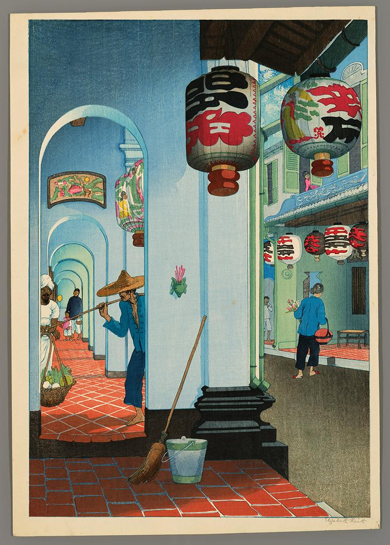 Elizabeth Keith Woodblock - Singapore (1 of 2)