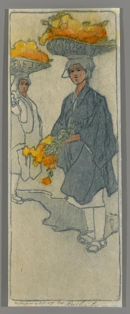 Bertha Lum Woodblock - Flower Girls (1 of 2)