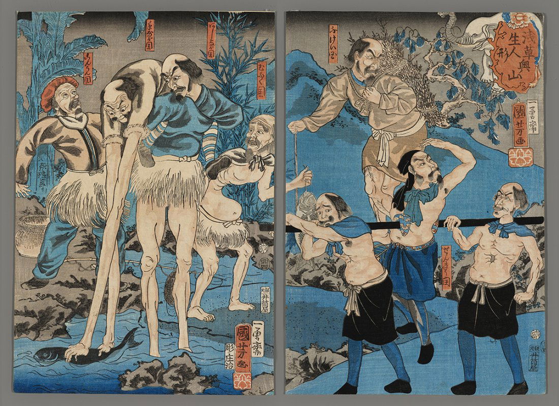 Kuniyoshi Japanese Woodblock Print - Life-sized Dolls (1 of 6)