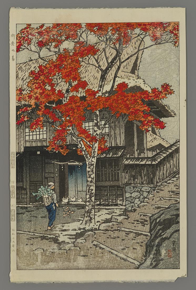 Shiro Japanese Woodblock Print - House at Ontake (1 of 2)