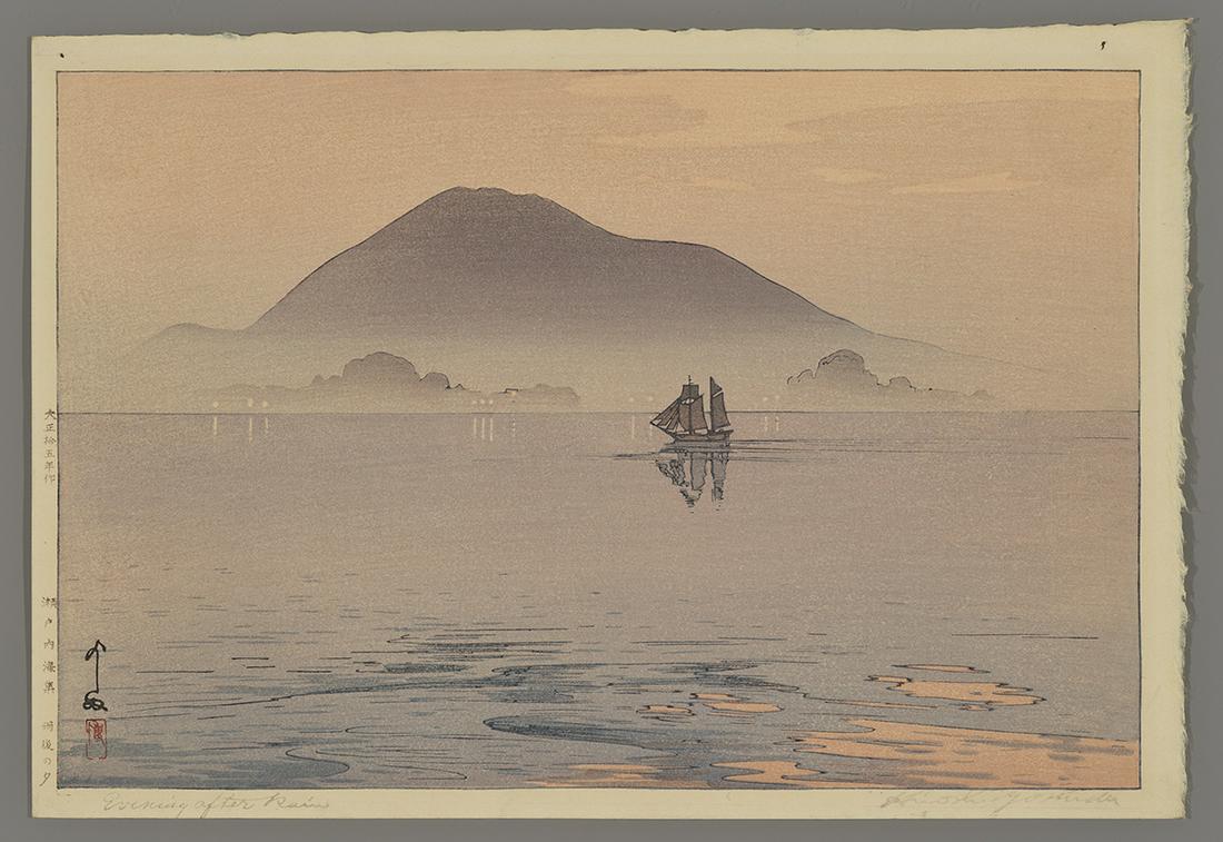 Hiroshi Yoshida Woodblock Print - Evening After Rain (1 of 2)