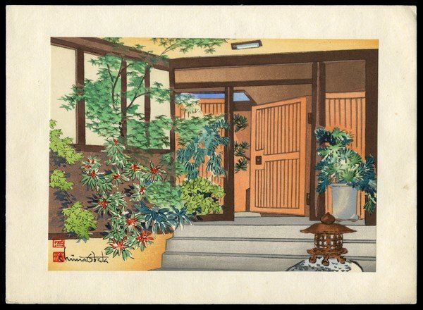 Chiura Obata Woodblock: Title: Gate of Serenity Artist: Obata, Chiura, 1885-1975Series: No. 6Date: 20th centuryMedium: woodblock