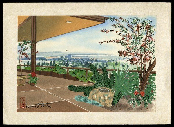 Chiura Obata Woodblock: Title: Daikanso Artist: Obata, Chiura, 1885-1975Series: No. 7Date: 20th centuryMedium: woodblock