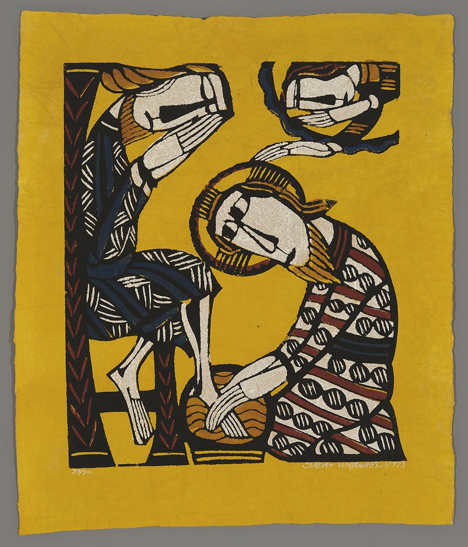 Watanabe Stencil - Jesus Washes St. Peter's Feet (1 of 2)