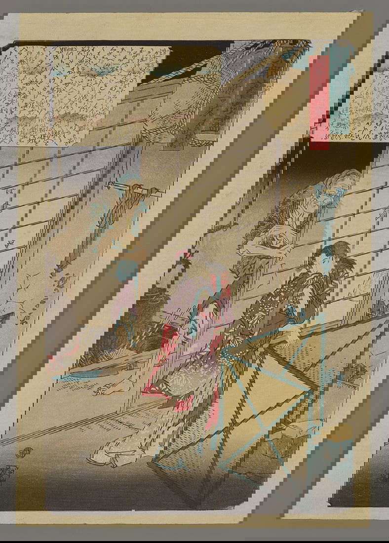 Hiroshige Woodblock - Solitary House at Asaji-ga-hara (1 of 2)