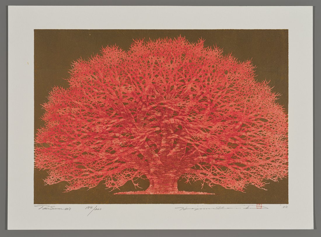 Hajime Namiki Woodblock - Tree Scene 109 (1 of 2)