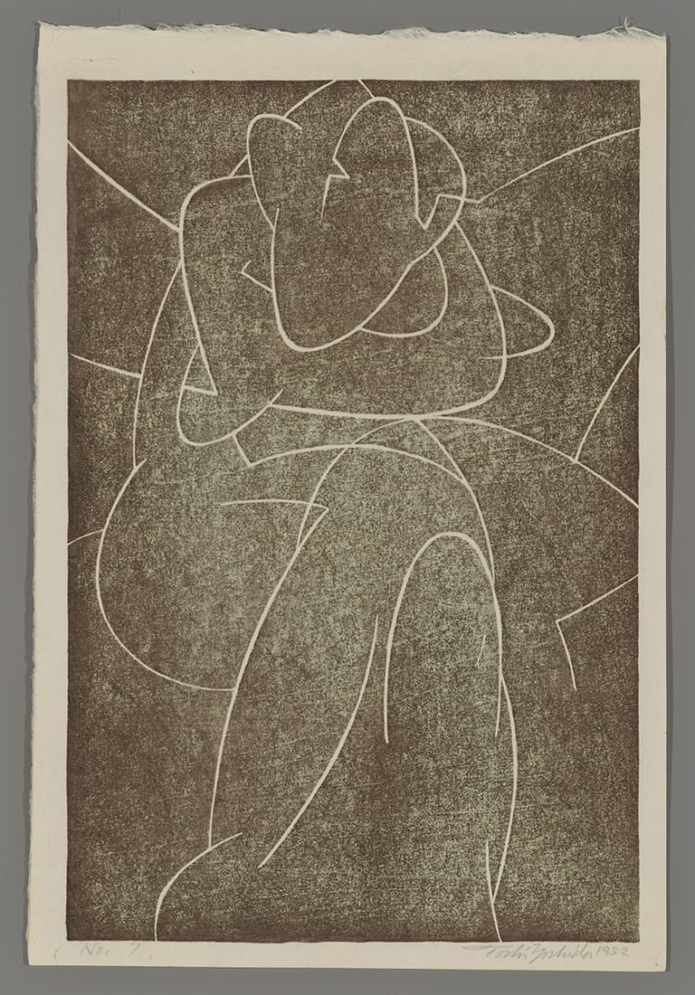 Toshi Yoshida Woodblock - No. 7: Artist: Yoshida, Toshi, 1911-1995 Title: No. 7 Date: 1952 Medium: Japanese woodblock print Image Size: 14 1/2 x 9 1/2 inches Provenance: Yoshida Family Collection