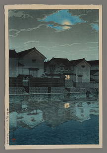 Kawase Hasui Woodblock - Matsue in Izumo: Artist: Hasui, Kawase, 1883-1957 Title: Matsue in Izumo Series: Souvenirs of Travel III Date: 1924 Medium: Japanese woodblock print Image Size: 14 1/2 x 9 5/8 inches