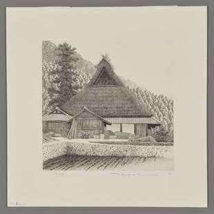 Ryohei Tanaka Etching - Miyama No. 3: Artist: Tanaka, Ryohei, 1933-2019 Title: Miyama No. 3 Edition: 116/150 Date: 1995 Medium: etching and aquatint Image Size: 7 1/4 x 7 3/8 inches Illustrated:<