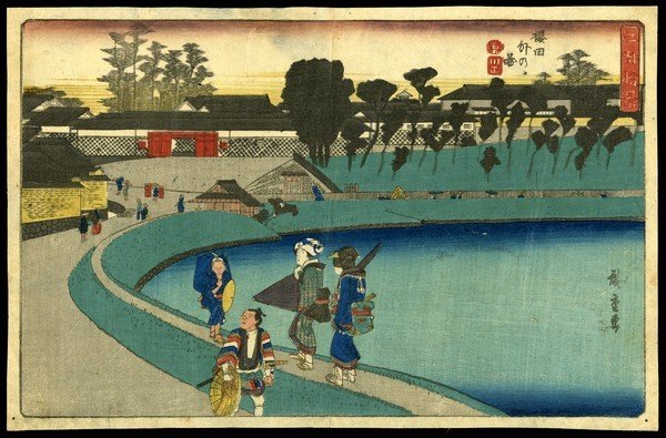 Ando Hiroshige Woodblock: Title: Outside the Sakurada Gate Artist: Hiroshige, Ando, 1797-1858 Series: Toto Meisho Date: c. 1830s Medium: w