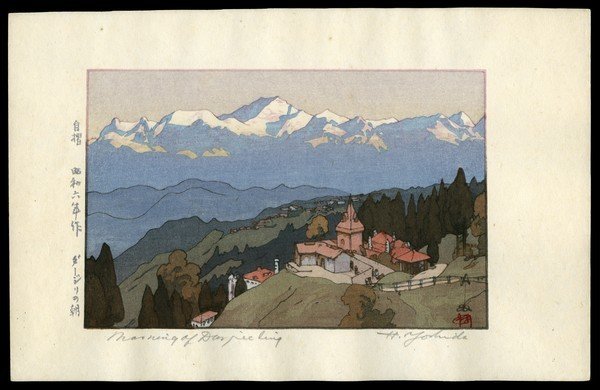 Hiroshi Yoshida Woodblock: Title: Morning of Darjeeling Artist: Yoshida, Hiroshi, 1876-1950 Series: India and Southeast Asia Date: 1931 Medium: <