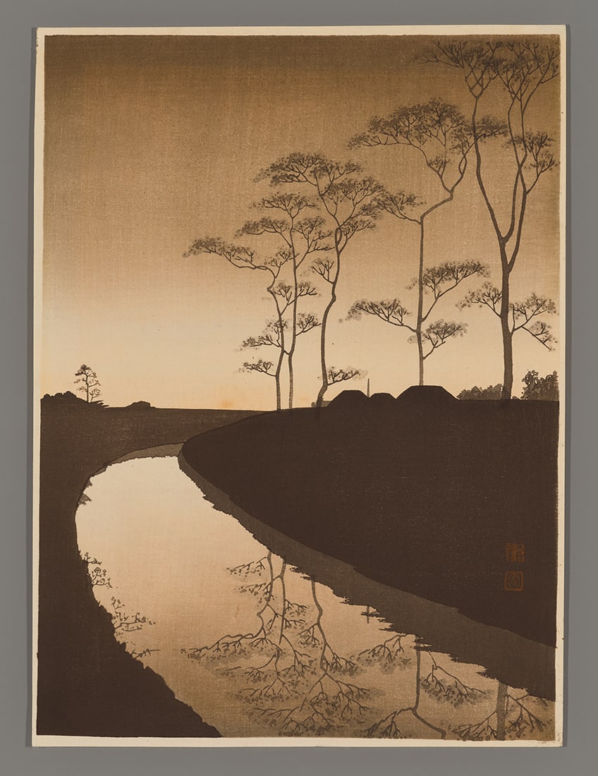Shoda Koho Woodblock - A Country Scene (1 of 2)