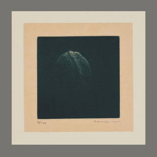 Yozo Hamaguchi Color Mezzotint - Blue Walnut: Artist: Hamaguchi, Yozo, 1909-2000 Title: Blue Walnut Edition: 94/145 Date: 1982-89 Medium: color mezzotint Image Size: 3 3/8 x 3 3/8 inches Illustrated: