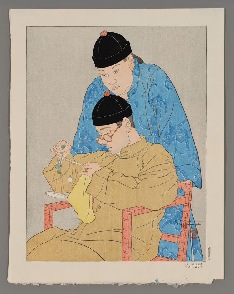 Paul Jacoulet Woodblock - La Balance, Chinois (1 of 2)