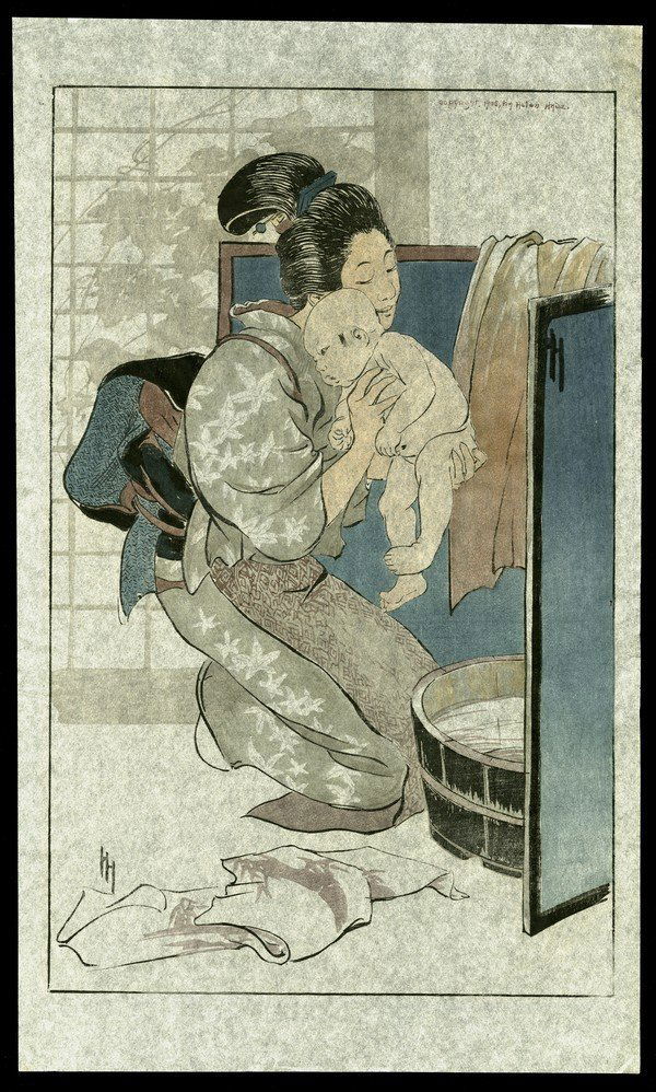 Helen Hyde Woodblock: Title: The Bath Artist: Hyde, Helen, 1868-1919Date: 1905Medium: woodblockDimensions: 16 1/4 x 10 1/4 inches</