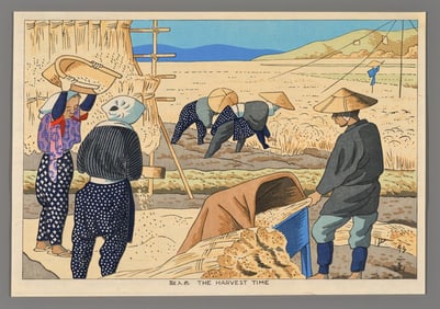 Takeji Asano Woodblock - The Harvest Time