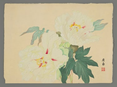 Tanagami Konan Woodblock - Peony
