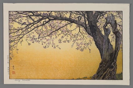 Toshi Yoshida Woodblock - Cherry Blossoms