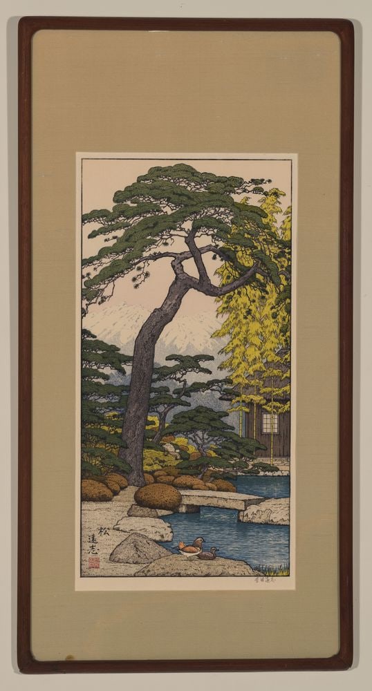 Toshi Yoshida Woodblock - Pine Tree of the Friendly Garden (1 of 1)