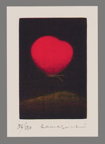 Yozo Hamaguchi Color Mezzotint - Crimson Butterfly