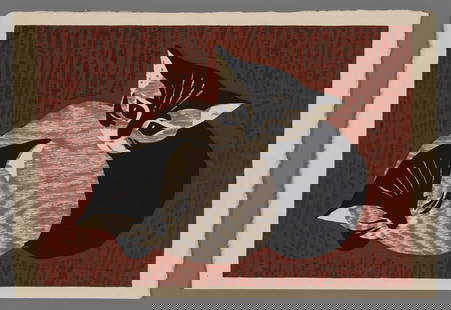 Kaoru Kawano Woodblock - Kittens: Artist: Kawano, Kaoru, 1916-1965 Title: Kittens Date: c. 1960 Medium: Japanese woodblock print Image Size: 10 1/4 x 14 7/8 inches Notes: Pencil signature Hi