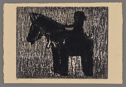 Kaoru Kawano Woodblock - My Pet Horse