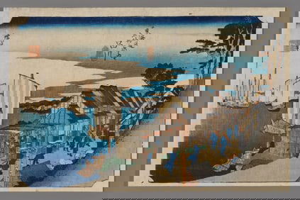 Ando Hiroshige Woodblock - Shinagawa