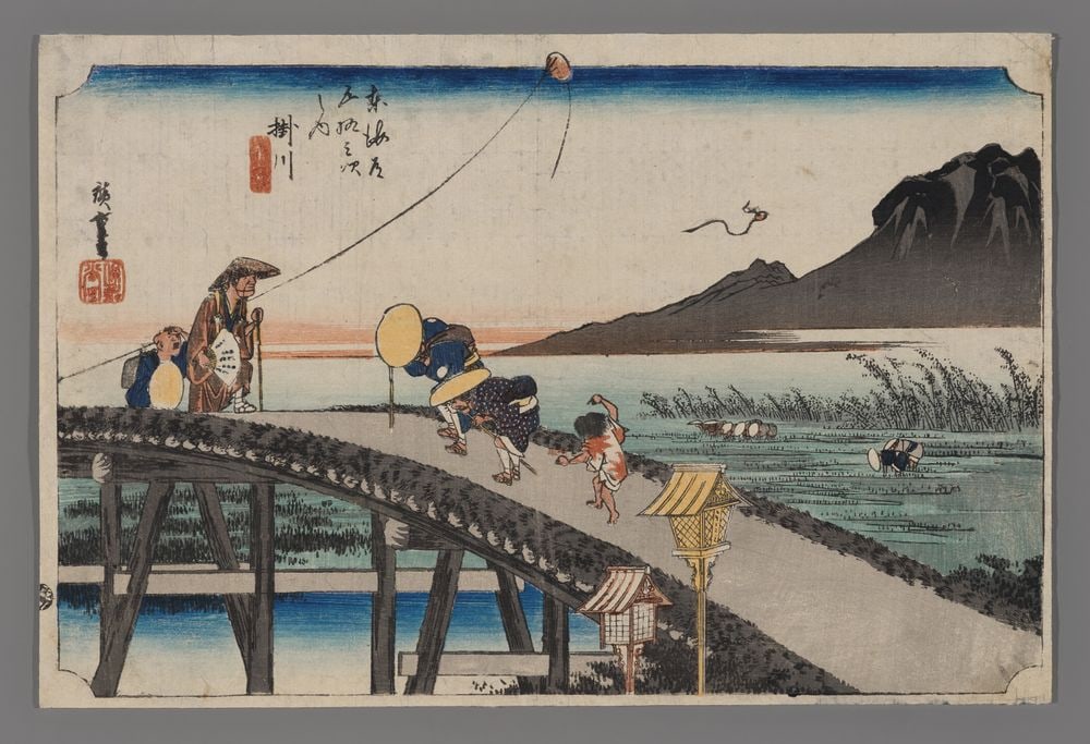 Ando Hiroshige Woodblock - Kakegawa (1 of 2)