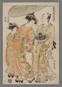 Isoda Koryusai Woodblock - Shioginu of the Tsutaya