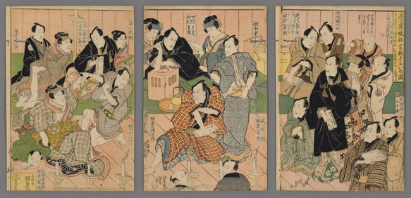Utagawa Kunisada Woodblock - Kabuki Dress Rehearsal