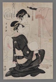 Kitagawa Utamaro Woodblock -  Hinazaru and Chojiya