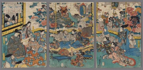Utagawa Kuniyoshi Woodblock - Lord Taira no Kiyomori