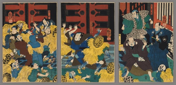 Utagawa Kuniyoshi Woodblock - Higashiyama Storybook