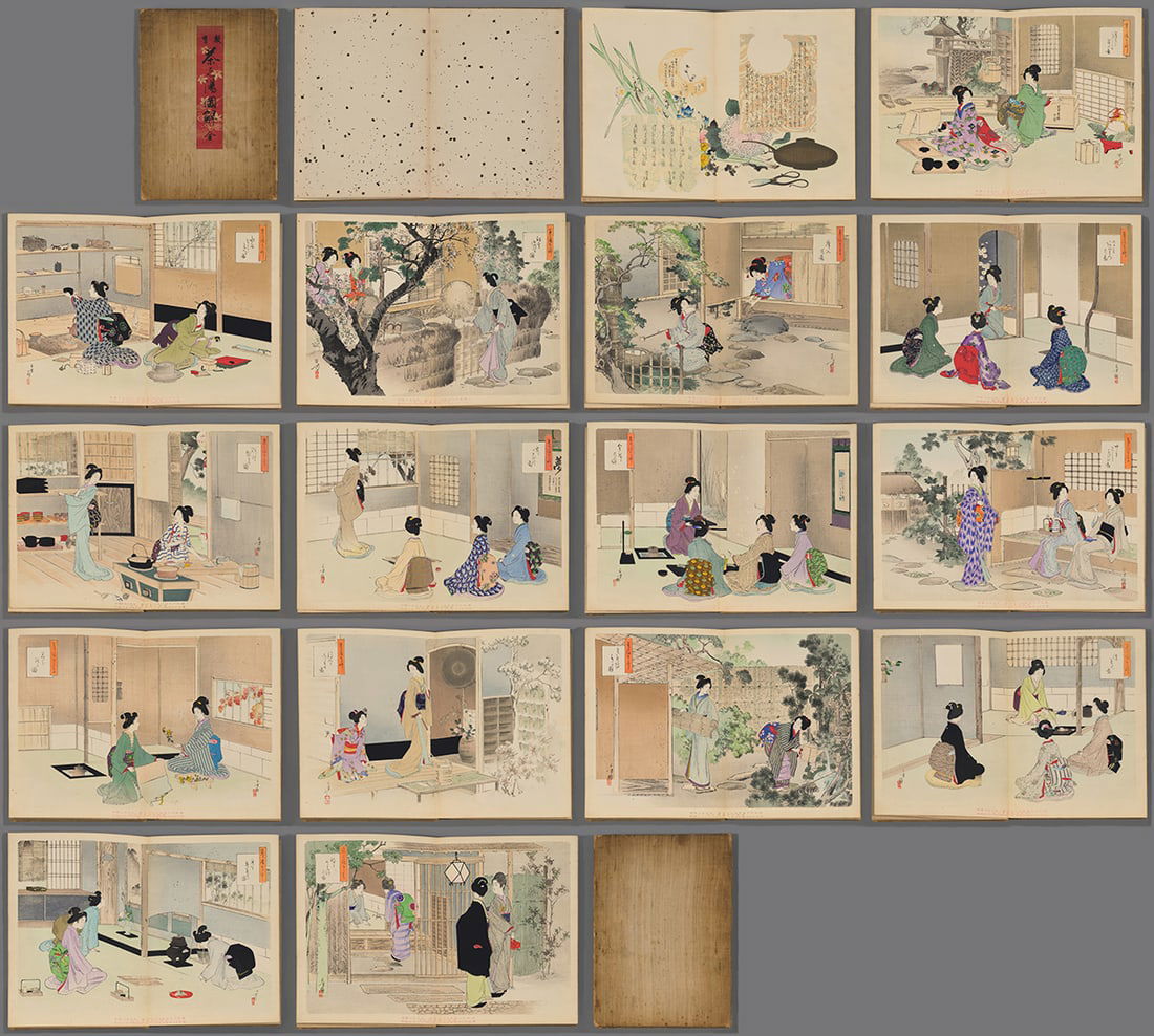 Toshikata Woodblock - Practice of  Tea Ceremony Set (1 of 20)