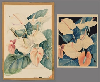 Shirley Russell - Anthuriums Woodblock and Watercolor Set