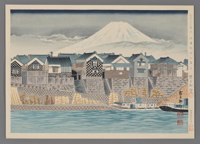 Tomikichiro Tokuriki Woodblock - Mt. Fuji from Numazu
